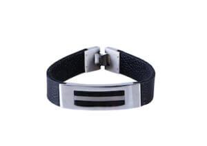 IFM 485-71 Stainless Steel/Leather Bracelet